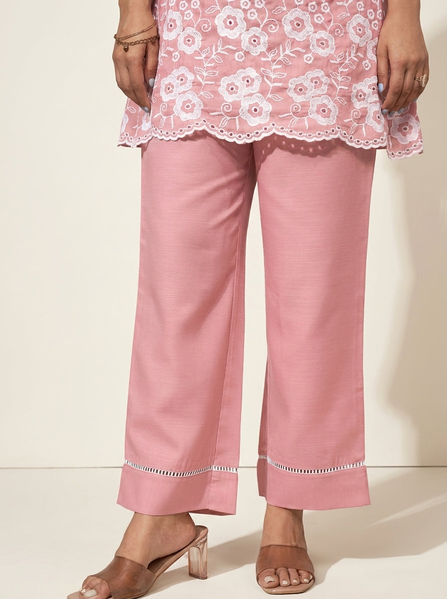 Peach Schiffli Co-Ord Set - NIHARA (View 4)