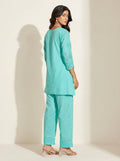 Sky Blue Schiffli Co-Ord Set - NIHARA (View 4)