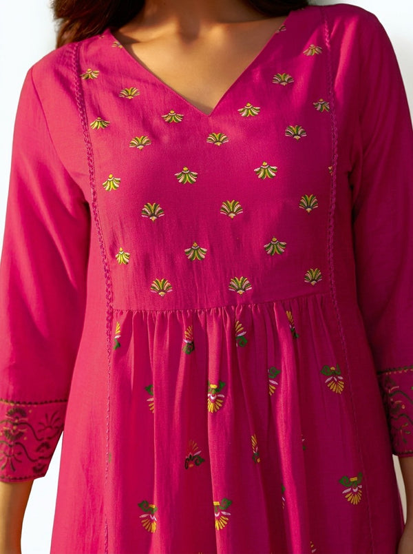 Blush Pink Printed Kurta Set