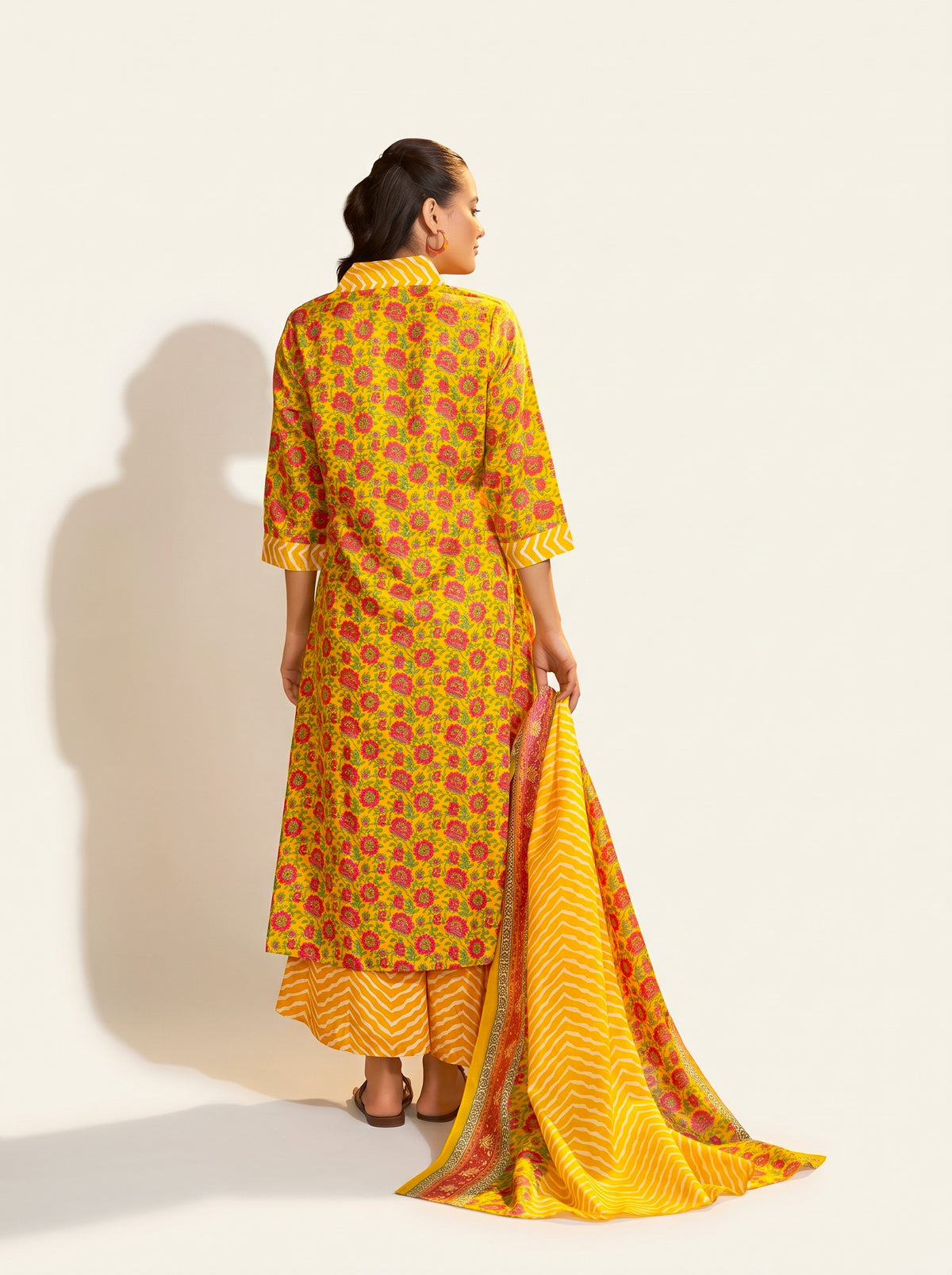 Mustard Flared Kurta Set - NIHARA (View 4)
