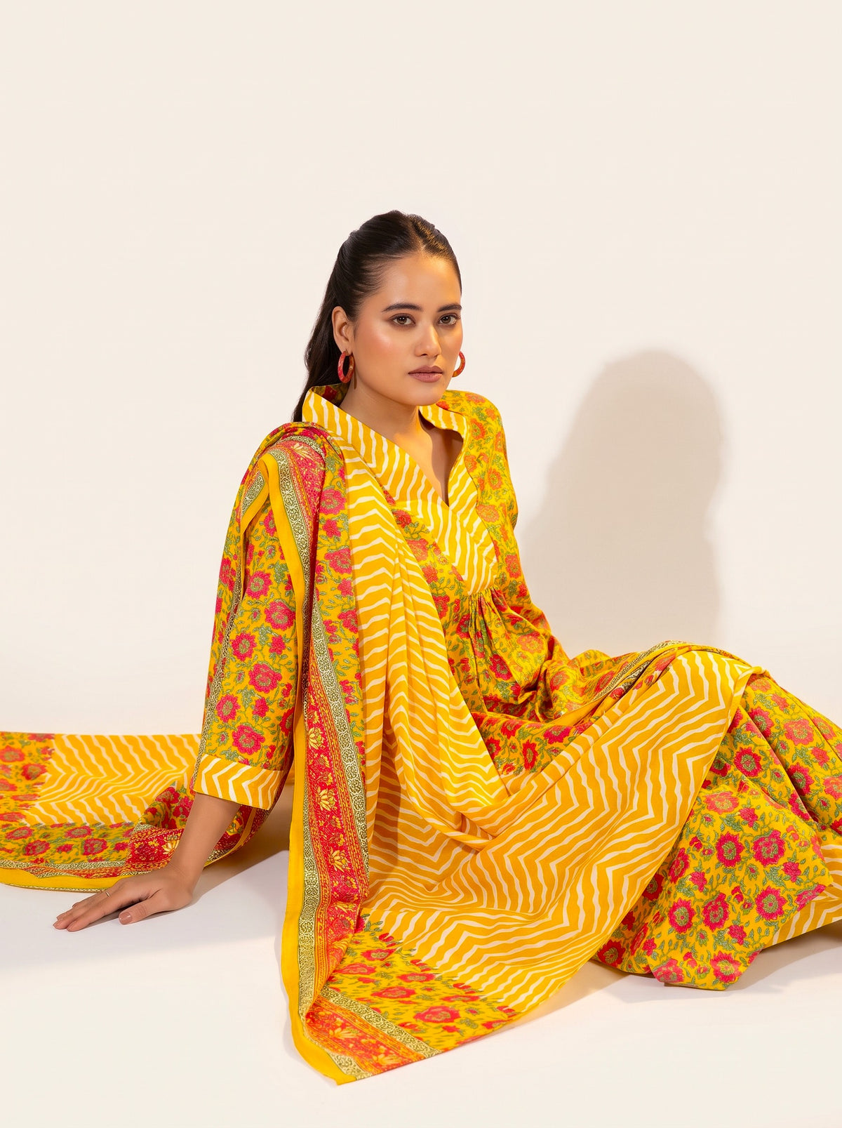 Mustard Flared Kurta Set - NIHARA (View 7)
