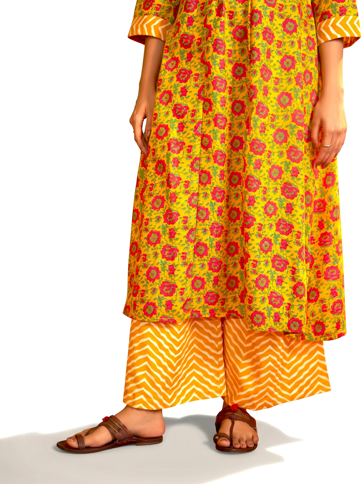 Mustard Flared Kurta Set - NIHARA (View 6)