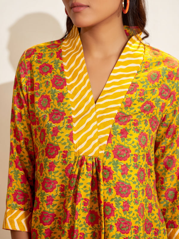 Mustard Flared Kurta Set