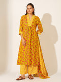 Mustard Flared Kurta Set - NIHARA (View 3)