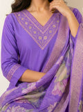 Royal Purple Kurta Set - NIHARA (View 2)