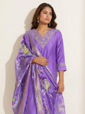 Royal Purple Kurta Set - NIHARA (View 3)