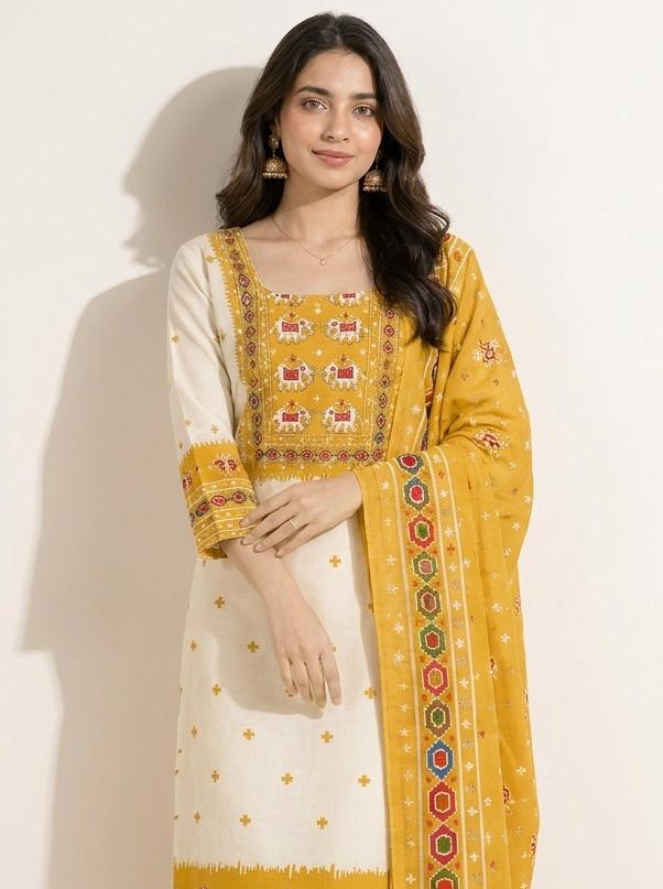 Amber Digital Embroidered Kurta Set - NIHARA (View 1)