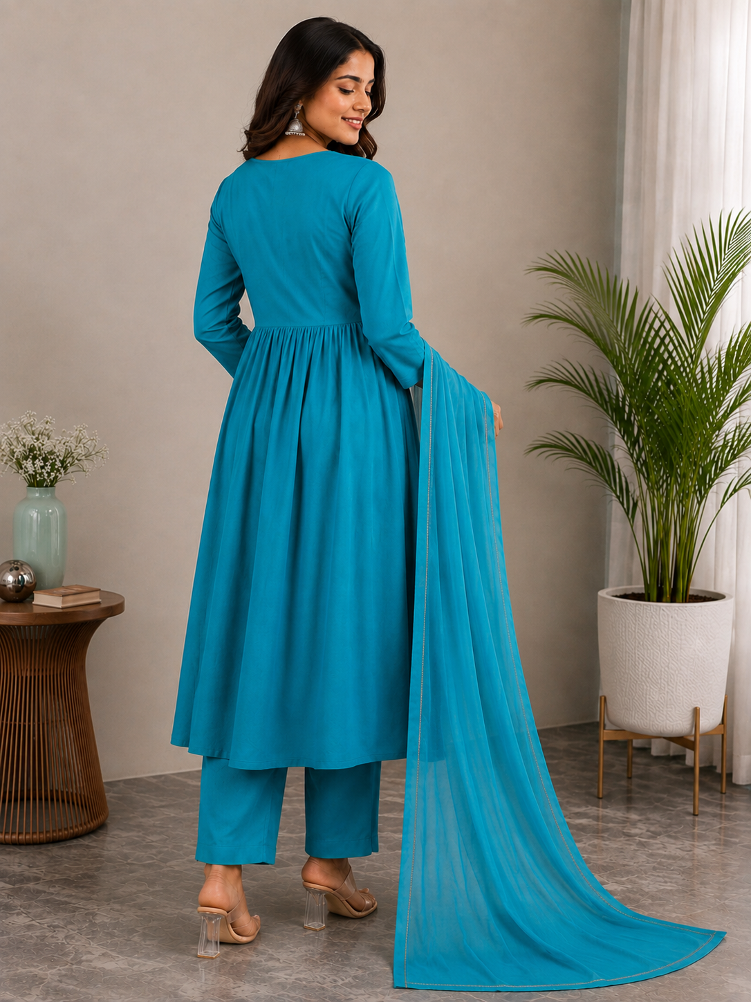 Cotton Embroidered Kurta Set - NIHARA (View 2)
