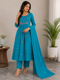 Cotton Embroidered Kurta Set - NIHARA (View 4)