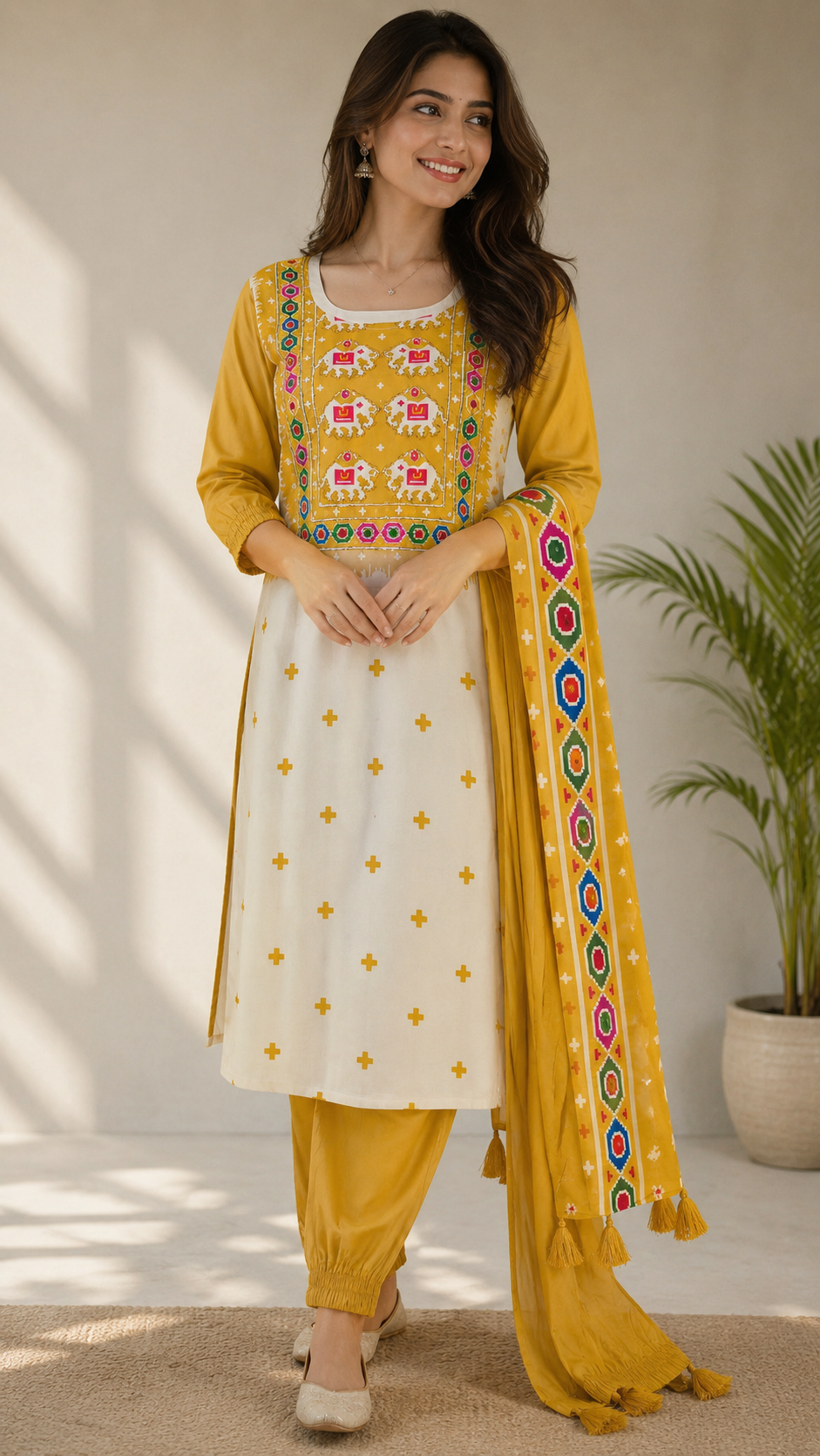 Digital embroidered Kurta Set