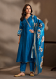 Sapphire Blue Anarkali Kurta Set