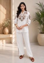 NIHARA Premium Floral Threadwork Co-ord Set