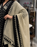NIHARA Black & Ivory Geometric Kurta Set