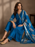 Sapphire Blue Anarkali Kurta Set
