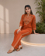 NIHARA Premium Floral Threadwork Co-ord Set