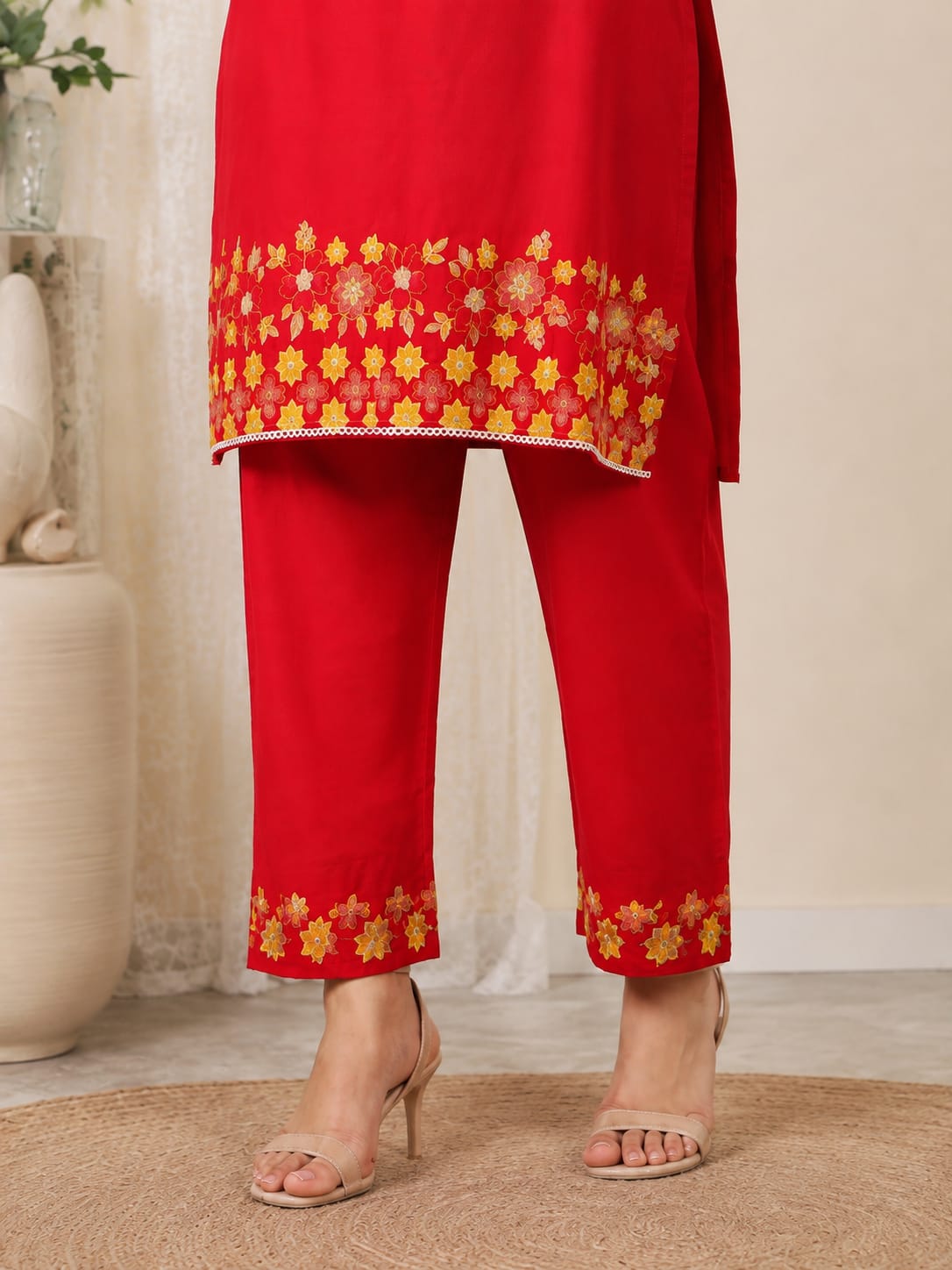 Scarlet Embroidered Co-Ord Set