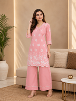 NIHARA Premium Embroidered Ethnic Wear Co-ord Set
