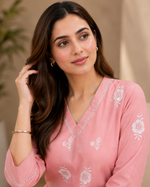 NIHARA Premium Embroidered Ethnic Wear Co-ord Set