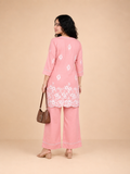 Peach Schiffli Co-Ord Set