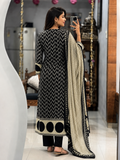 Geometric Black & Ivory Kurta Set - NIHARA (View 5)