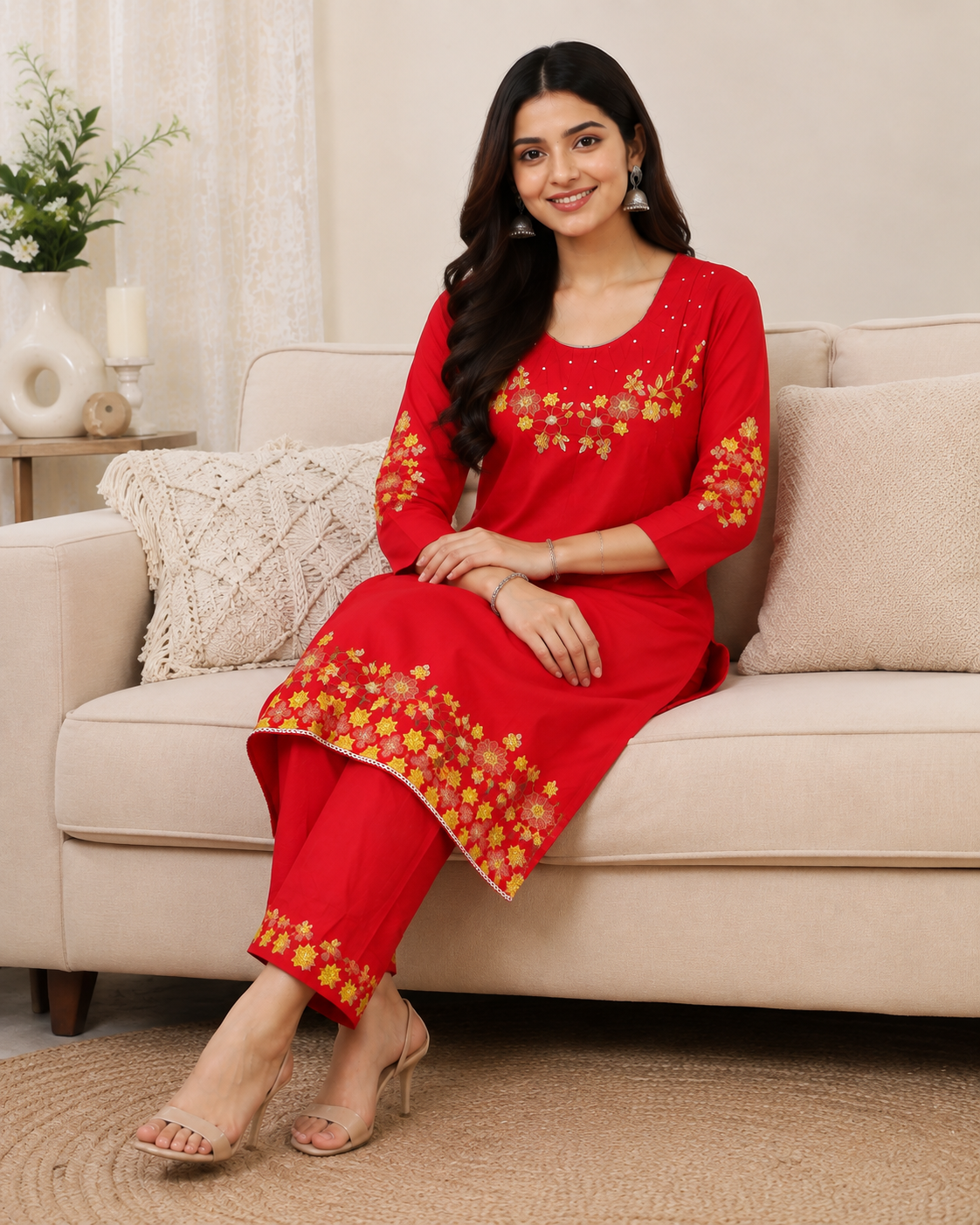 Scarlet Embroidered Co-Ord Set