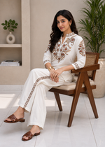 NIHARA Premium Floral Threadwork Co-ord Set